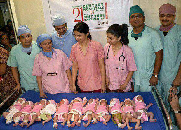Ocurrio un milagro ! Une mujer da a luz a 11 bebes sin cesárea
